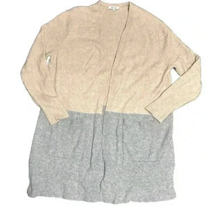 Madewell Open Cardigan Sweater Womens L Ryder Merino Wool Alpaca luxury minimal